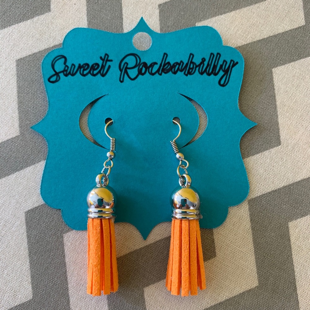 Orange Tassel Earrings